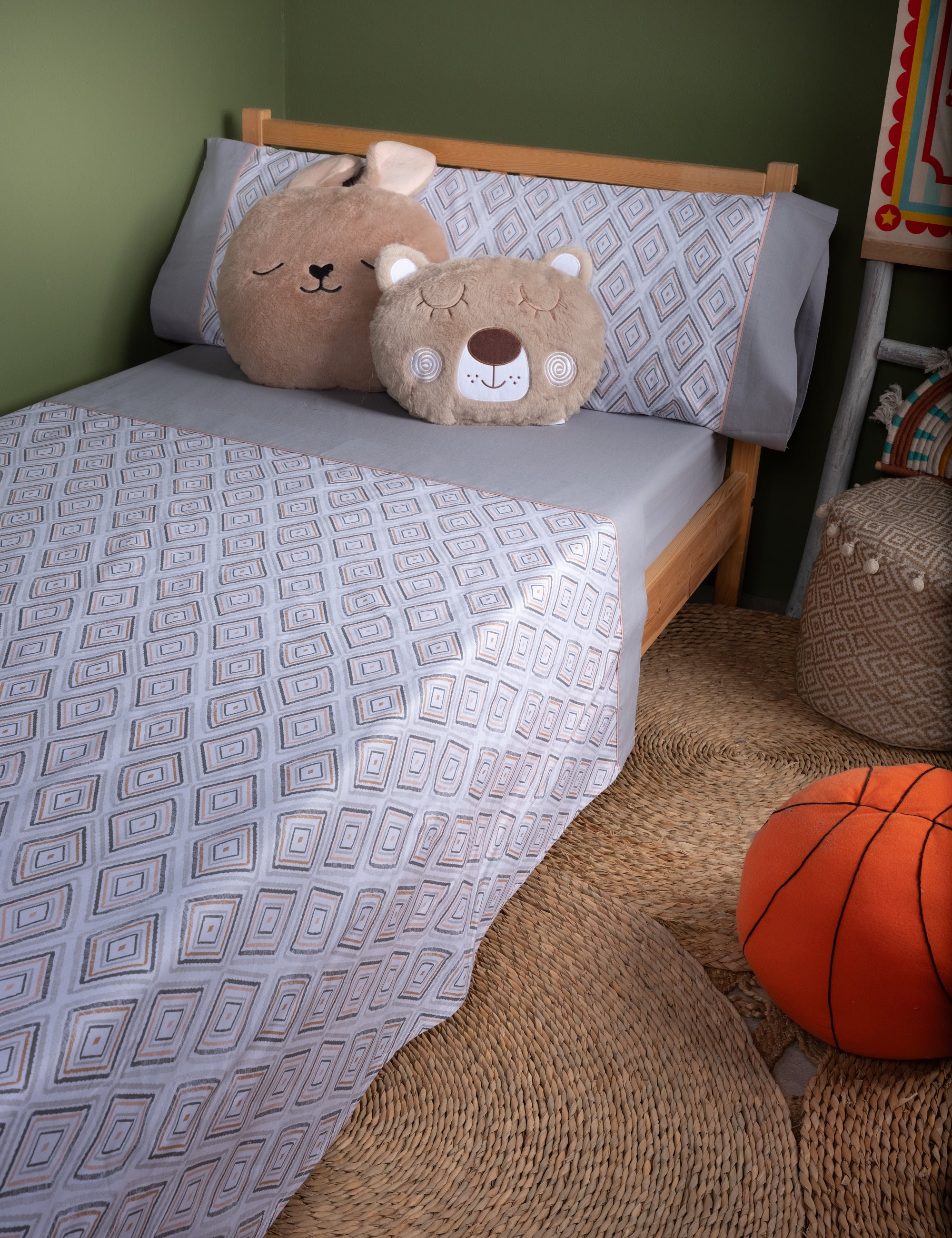 JUEGO DE SÁBANAS INFANTIL ALGODÓN TRIANGULO