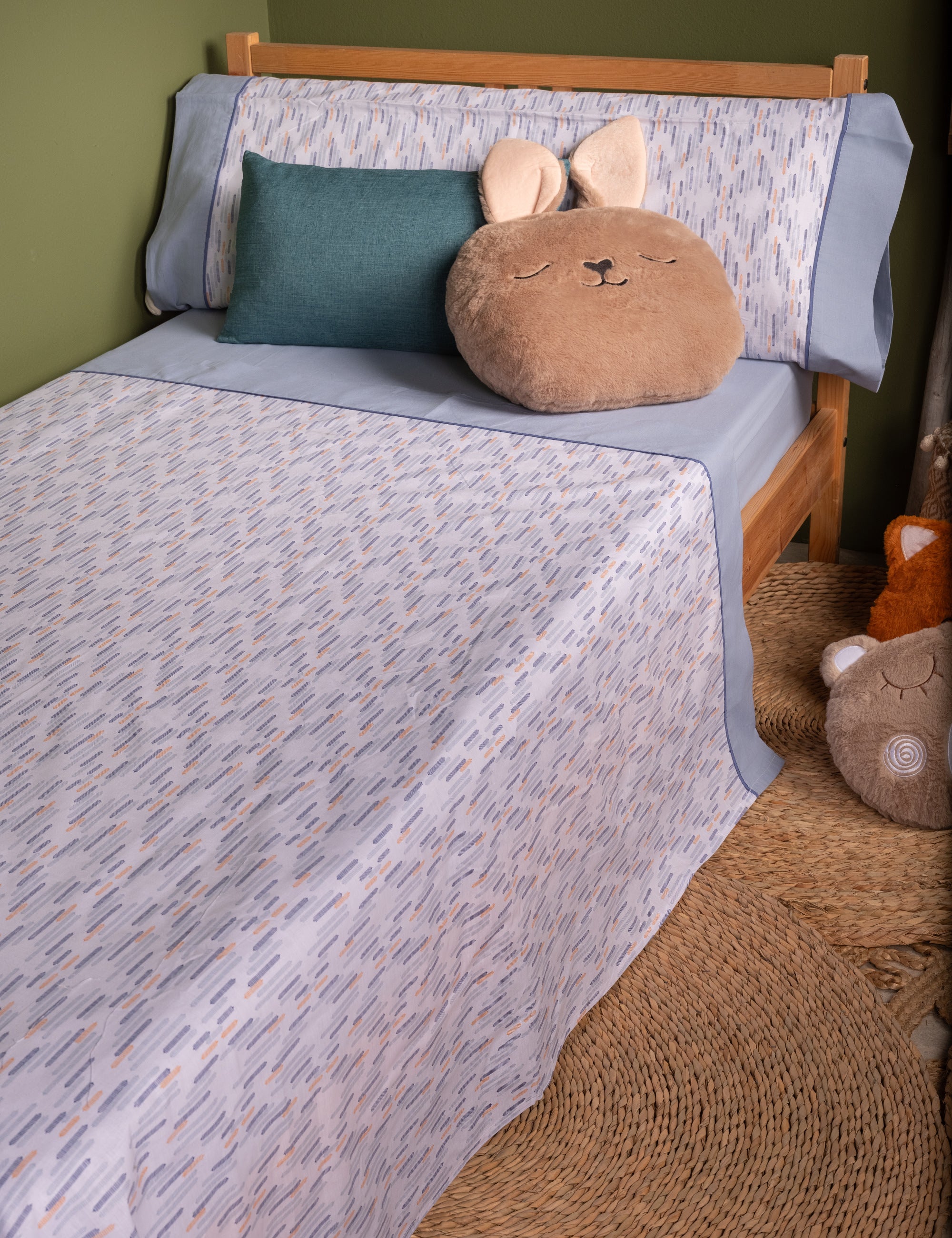 JUEGO DE SÁBANAS INFANTIL 100% ALGODÓN GOTAS