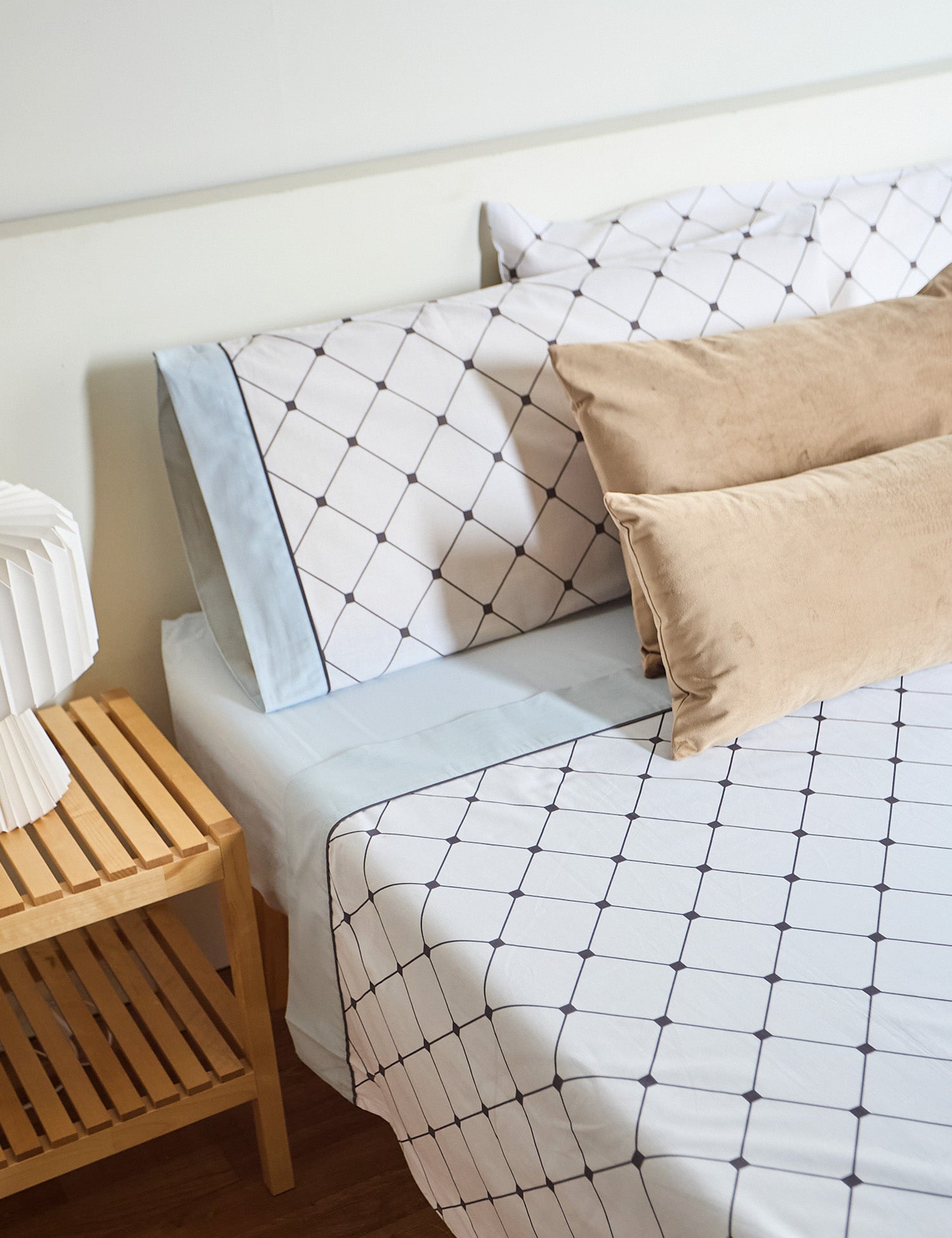 JUEGO DE SÁBANAS ALGODÓN MOLDURA