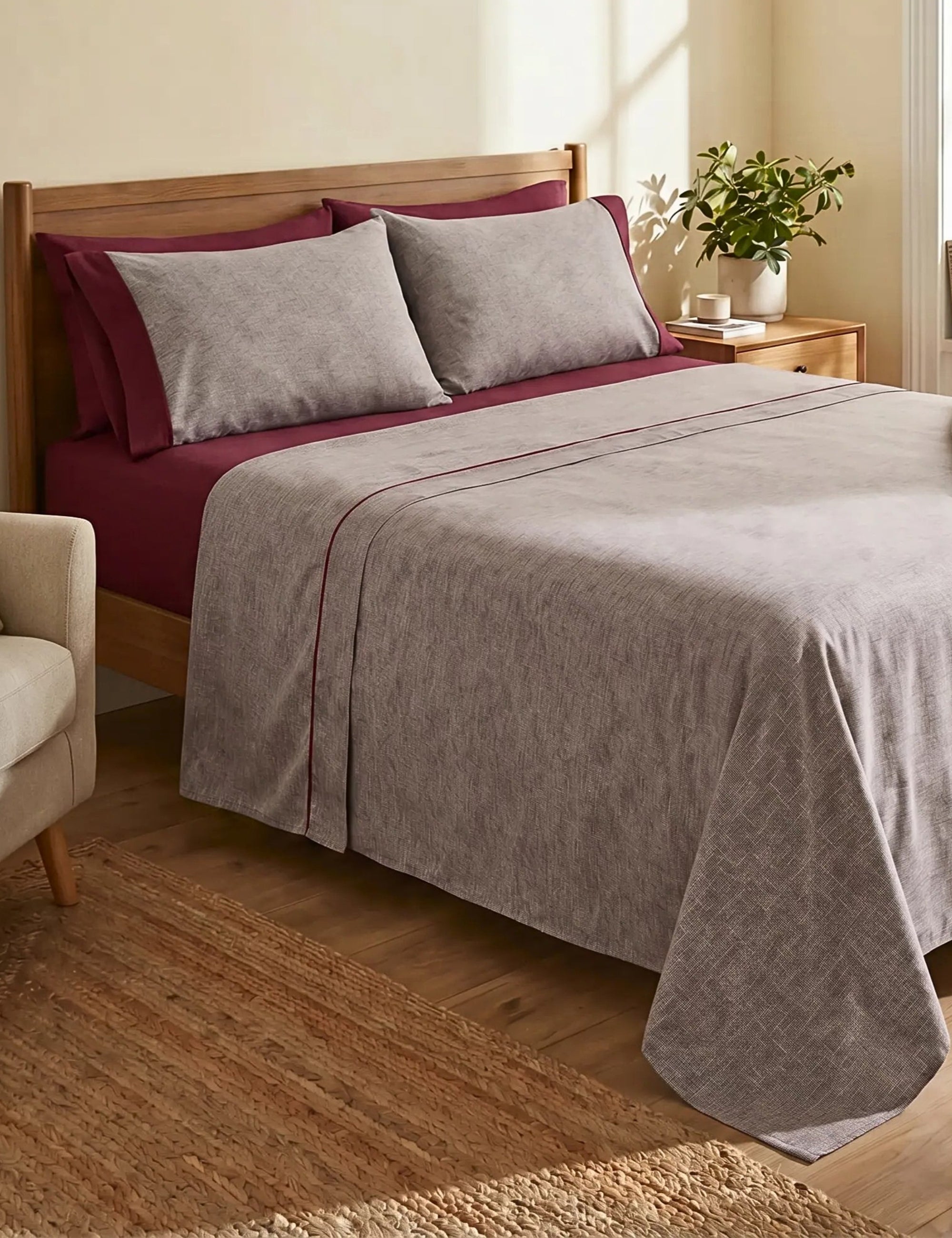 JUEGO DE SÁBANAS 100%  ALGODÓN ESPIGA